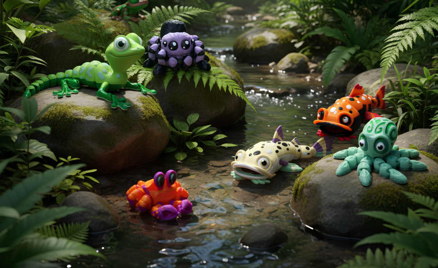 Cute Creatures 🦀🐙🕷️🦑🐾🐝🐞🦥🐸