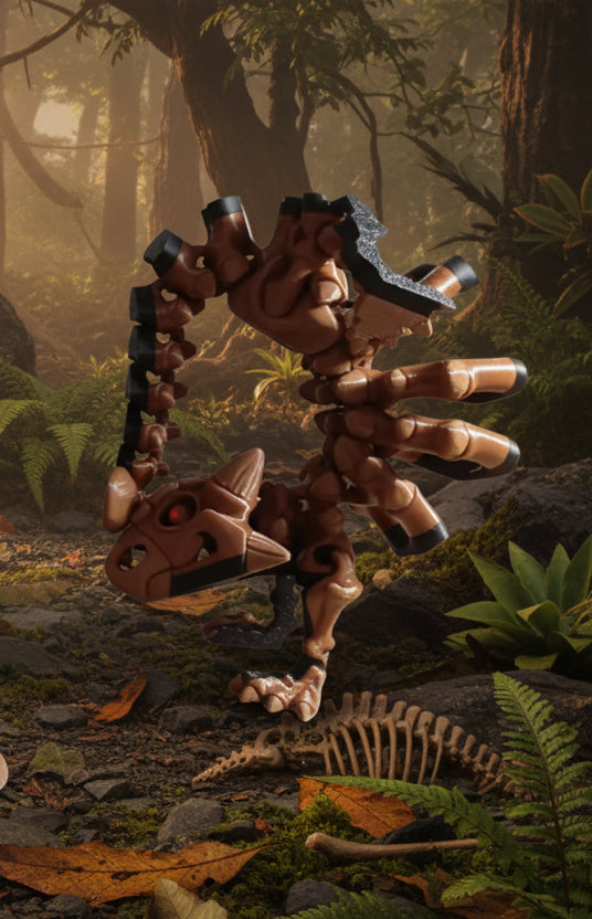 3D-printed, articulating Ankylosaurus skeleton.