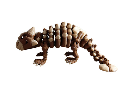 3D-printed, articulating Ankylosaurus skeleton.