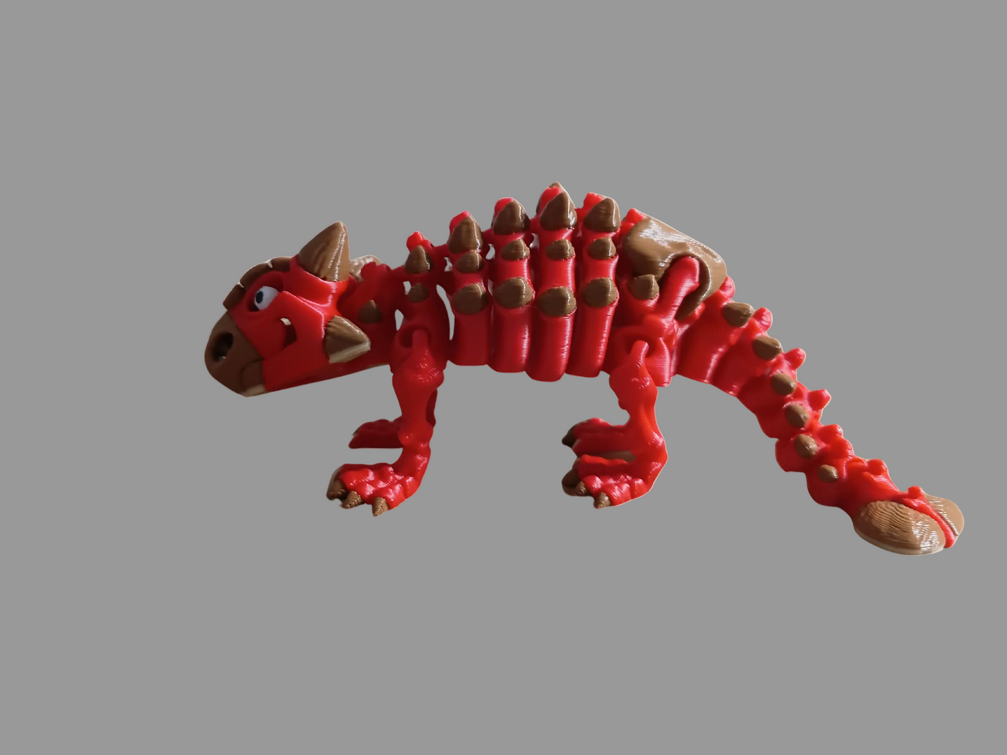 3D-printed, articulating Ankylosaurus skeleton.