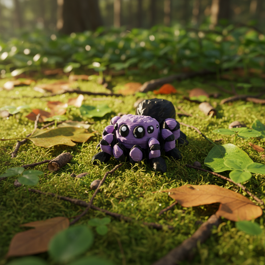 3D-printed flexi spider or jumping spider pet.