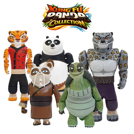 Kung Fu Panda Collection by Flexi Town, 3D printed by Uniskull Creations.