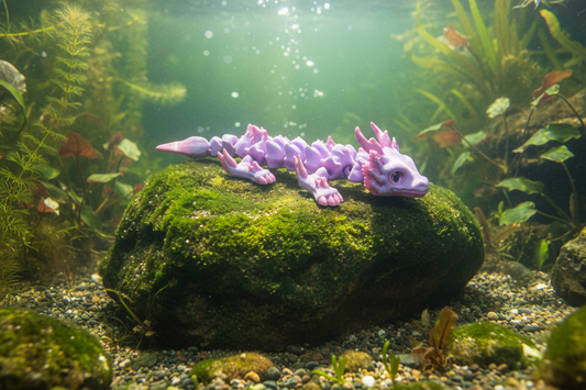 3D-printed, articulated axolotl or "sea dragon" fidget toy