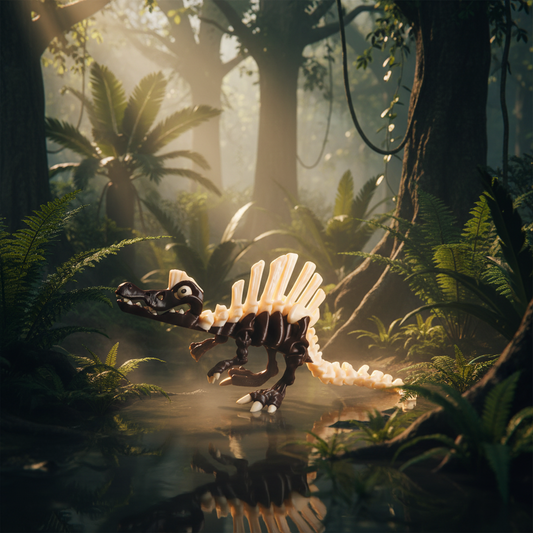 This is a Flexi Factory Skeleton Spinosaurus, another popular articulated 3D-printed toy.